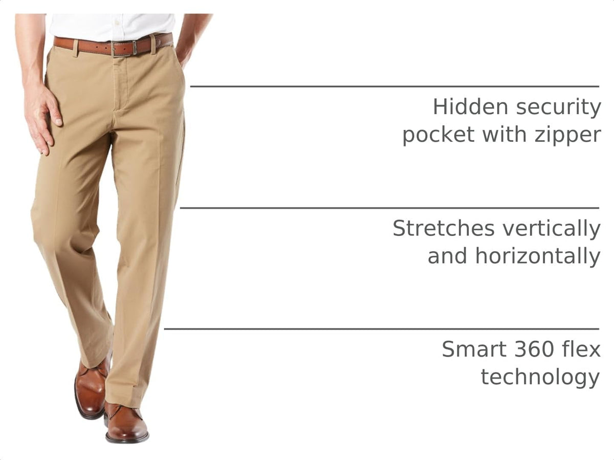 Men's Classic Fit 360 FLEX Khaki Work Pants - Standard & Big & Tall Sizes Available