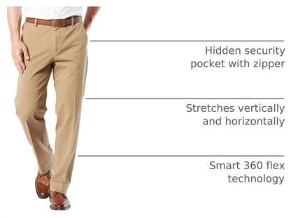 Men's Classic Fit 360 FLEX Khaki Work Pants - Standard & Big & Tall Sizes Available